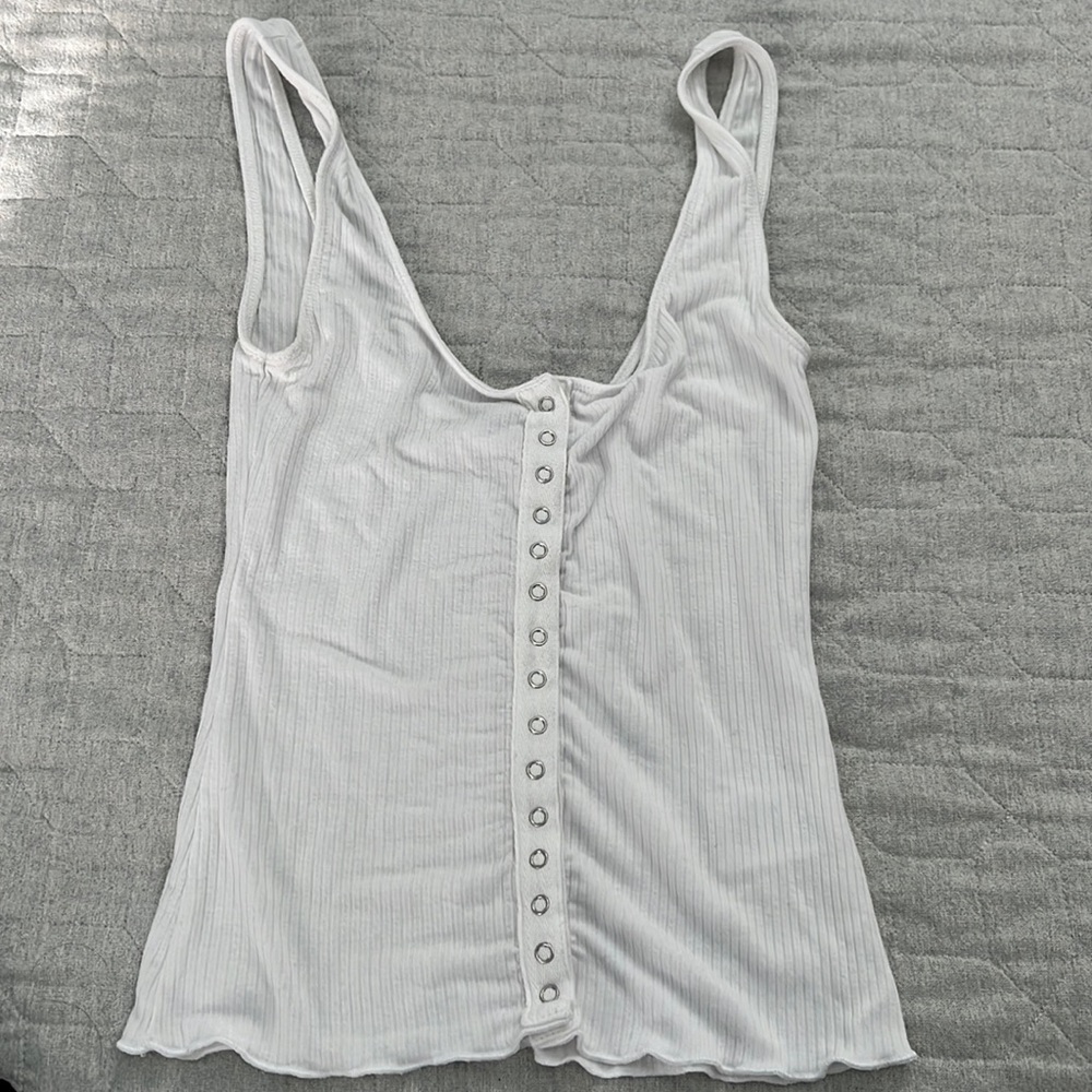 set me free - white cropped tank